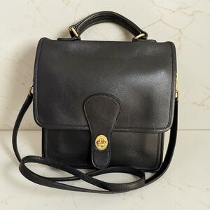 Vintage COACH Station Bag 5130 Black Glovetanned Leather Made in USA 1996 EUC